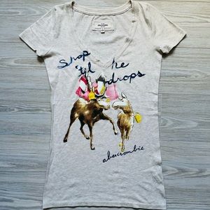 Abercrombie graphic v-neck t shirt